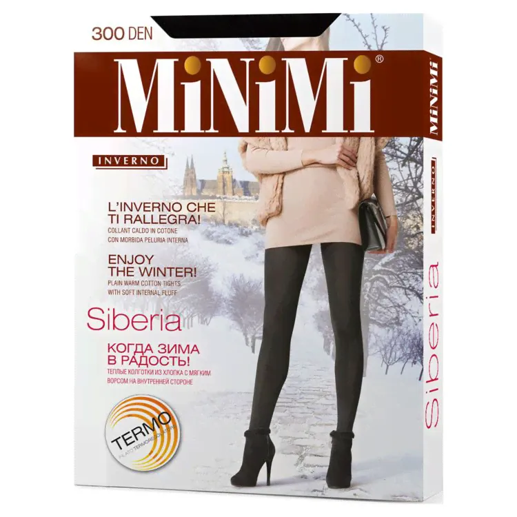 Колготки женские MINIMI SIBERIA 300 черные